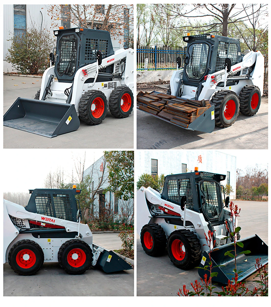 Customized Hydraulic Mini Loader 730kg Wheel Skid Steer Loader at Attachments Price