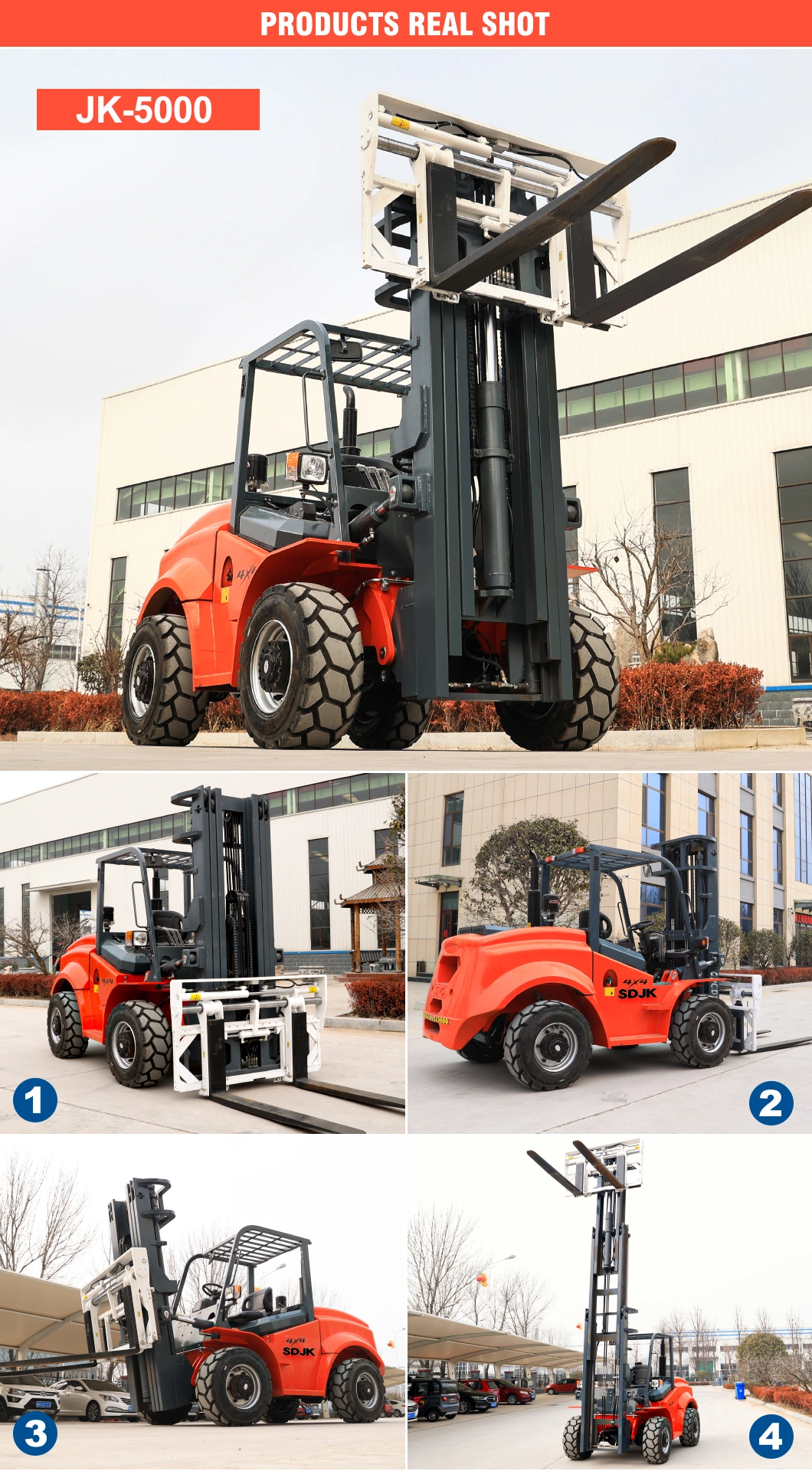 Four Wheels 3-6 Ton Chinese Low Price All Rough Terrain off-Road Fork Lift Forklift Trucks CE ISO Japanese Engine Used Forklift Factory Direct Sales