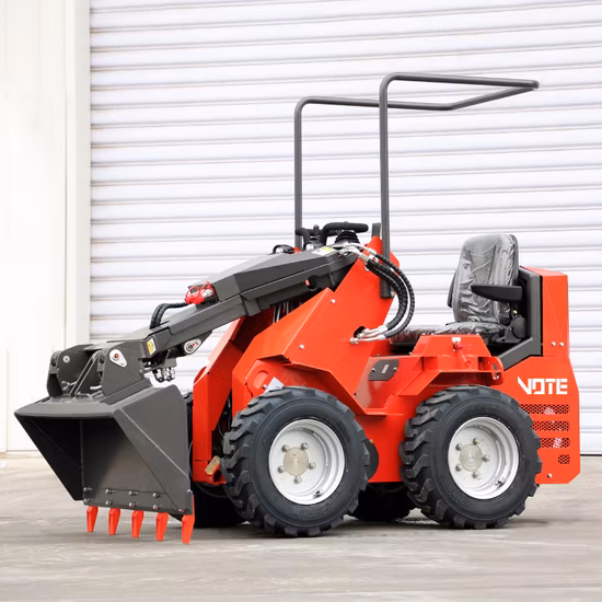 Mini minipala, accessorio opzionale, ruota cingolata, minipala con trinciatrice, sega per pietre, spazzatrice, spazzaneve, trivella